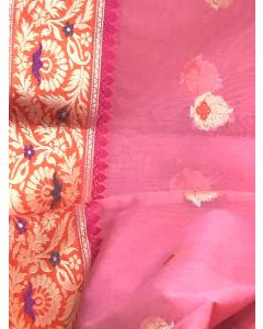Banaras Handloom Pink Cotton Silk 