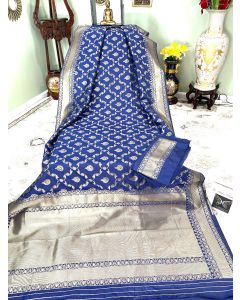 Banaras Fancy Silk in Navy Blue