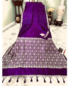 Banaras Katan Silk with Resham Pallu in Purple