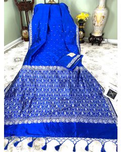 Banaras Katan Silk with Resham Pallu in Royal Blue